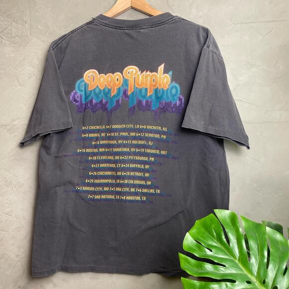 Deep Purple 90s Rock Tour Distressed Large Band Tee - Picture 2 of 5